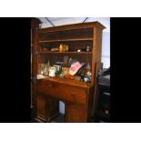 A 19th century oak secretaire bookcase, with fitte