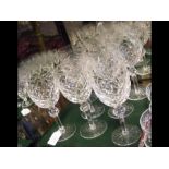 A suite of eight Waterford wine glasses