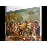 A large oil on canvas of famous Roman battle scene