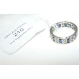 A diamond and sapphire eternity ring