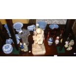 Various ceramic and glassware, including a gilt cr