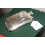 A silver hip flask - maker AW