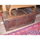 An 18th century oak three panel coffer - length 12