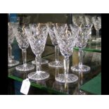 A suite of ten Waterford wine glasses