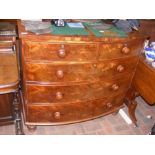 A 19th century mahogany bow front chest of two sho