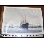 M.G PEARSON - watercolour of S.S Titanic in Southa