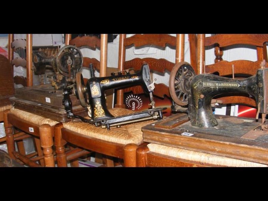 A selection of old sewing machines