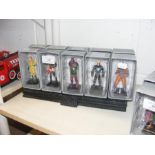 Ten Marvel model figurines in blister packs, toget