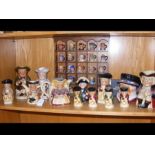 Various collectable Toby Jugs, including miniature