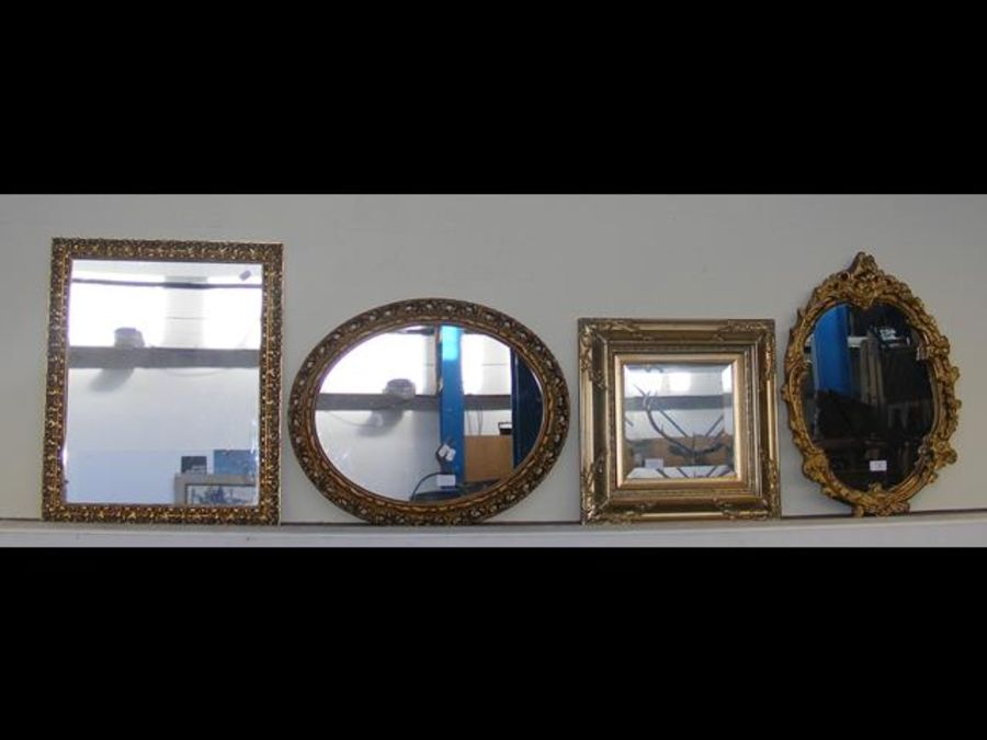 Four various wall mirrors