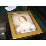 A Victorian miniature portrait of lady - 8.5cm x 6