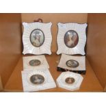 A selection of six miniature paintings - Victorian ladies
