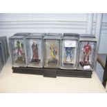 Ten Marvel model figurines in blister packs, toget