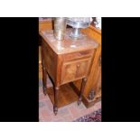 A French marble top pot cupboard