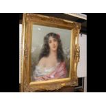 W.J CARROLL - a portrait of lady in decorative gil