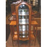 An elegant Edwardian satinwood display cabinet - h
