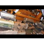 Five vintage Imperial typewriters