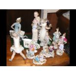 Continental figurines, Lladro ballerina etc