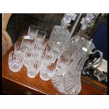 Waterford tumblers, decanters