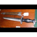 A reproduction German dagger with scabbard - 37cm