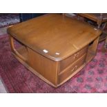 A retro Ercol coffee table with drawers
