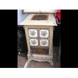 An antique Italian cast metal and tiled stove - 10