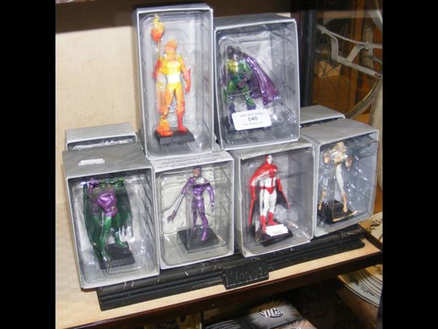 A selection of 10 boxed Marvel figures with stand