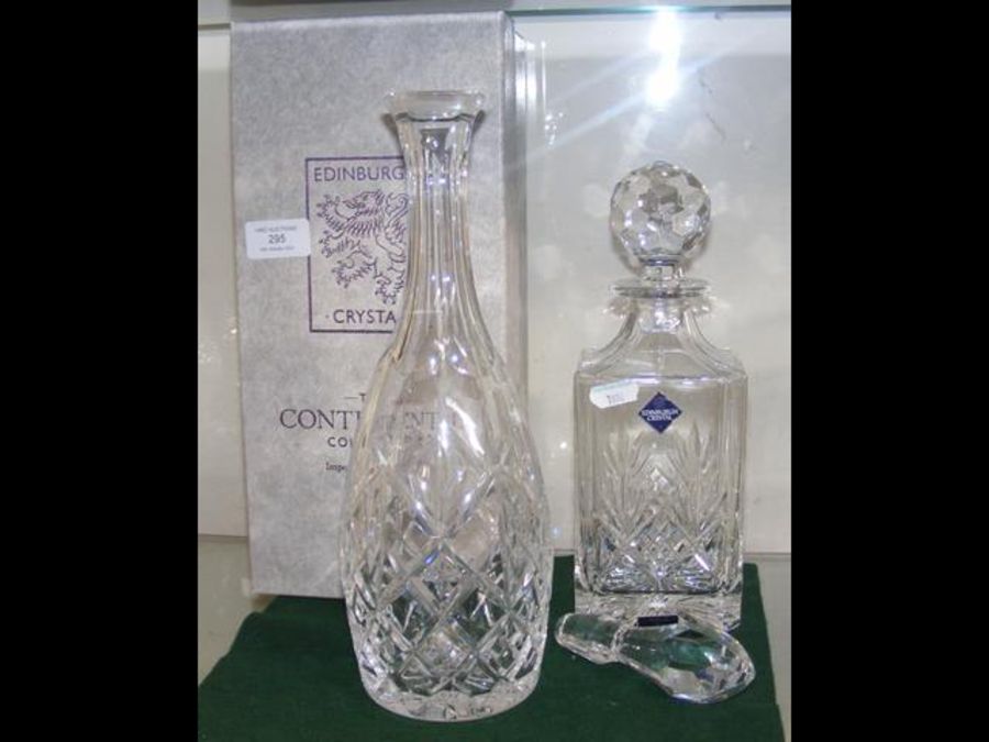 Edinburgh cut glass decanter with stopper and one