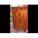 Antique mahogany freestanding corner cupboard with