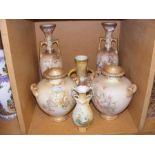 A pair of Doulton Burslem vases etc