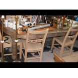 A Victorian stripped pine extending winder dining