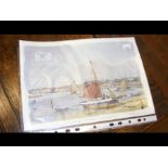 M.G PEARSON - a watercolour of Bembridge Harbour s