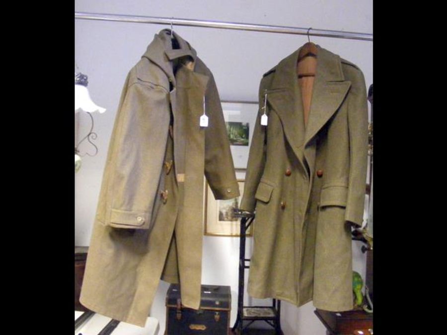 An old Army coat and one other