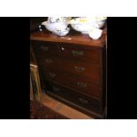 An Edwardian chest of two short and three long dra