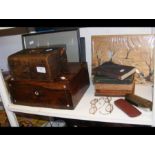 A sundry lot of curio items, including vintage spectacles and