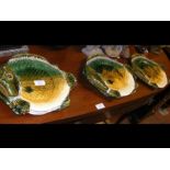 Victorian set of six 'fish' plates