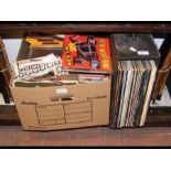 A selection of 78rpm and 45rpm vinyl records, incl