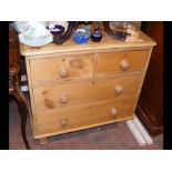 A Victorian pine chest of drawers