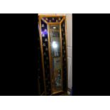 An antique style cushioned hall mirror - 162cm x 5