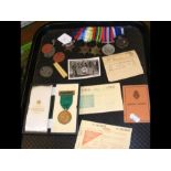 A collection of war medals, together with other wa