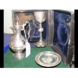 A Victorian silver travelling Communion set with c