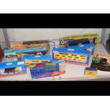 A selection of boxed Thomas the Tank Engine trains
