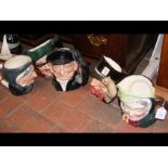 Selection of five Royal Doulton character jugs, in