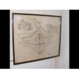 A hand coloured sea chart of The Isle of Wight and Solen