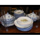 A medley of Wedgwood & Co fish pattern plates and