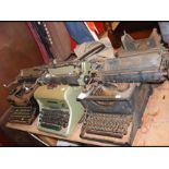 Five vintage Imperial typewriters