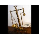 Victorian brass scales with a set of graduated weights