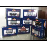 Eight boxed Bachmann wagons