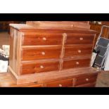 A six drawer pine chest