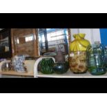 An assortment of studio glass vases, together with